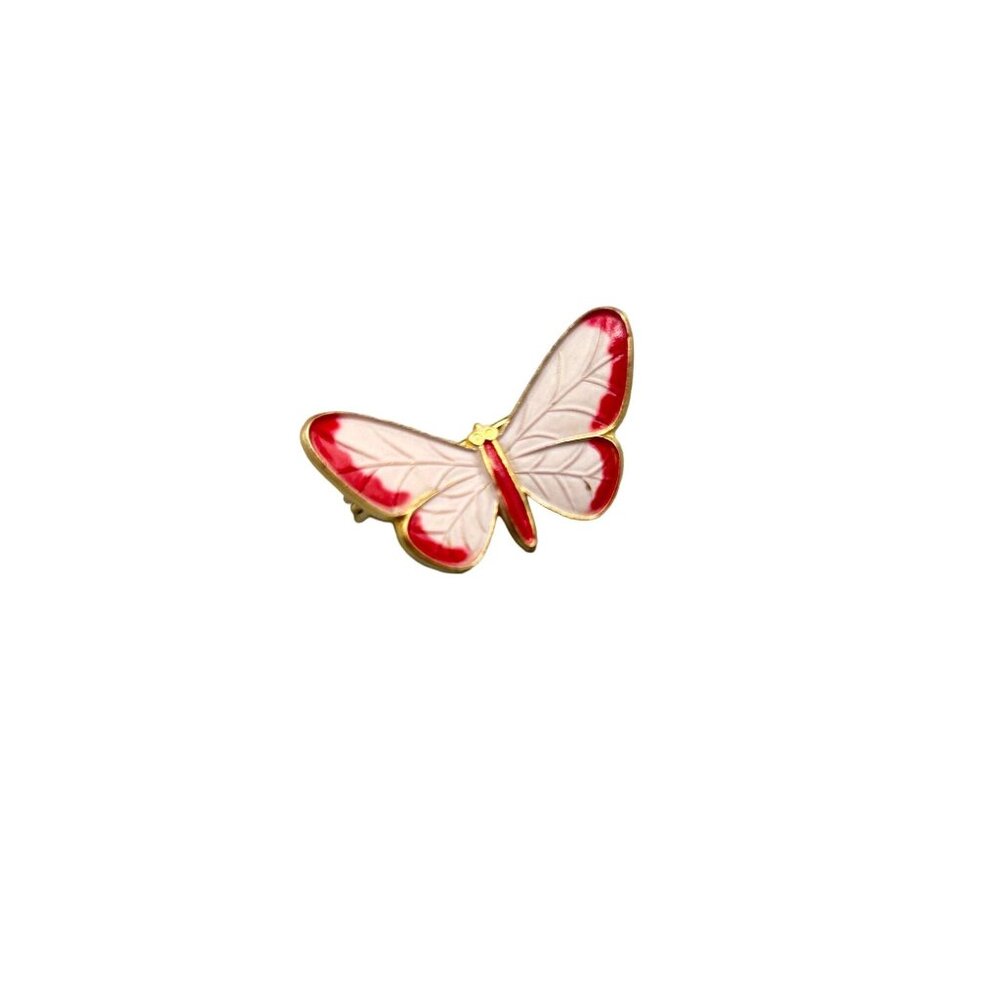 Butterfly Enamel Scatter Pin Brooch with Gold Tone Accents 1 Inch Insect Jewelry